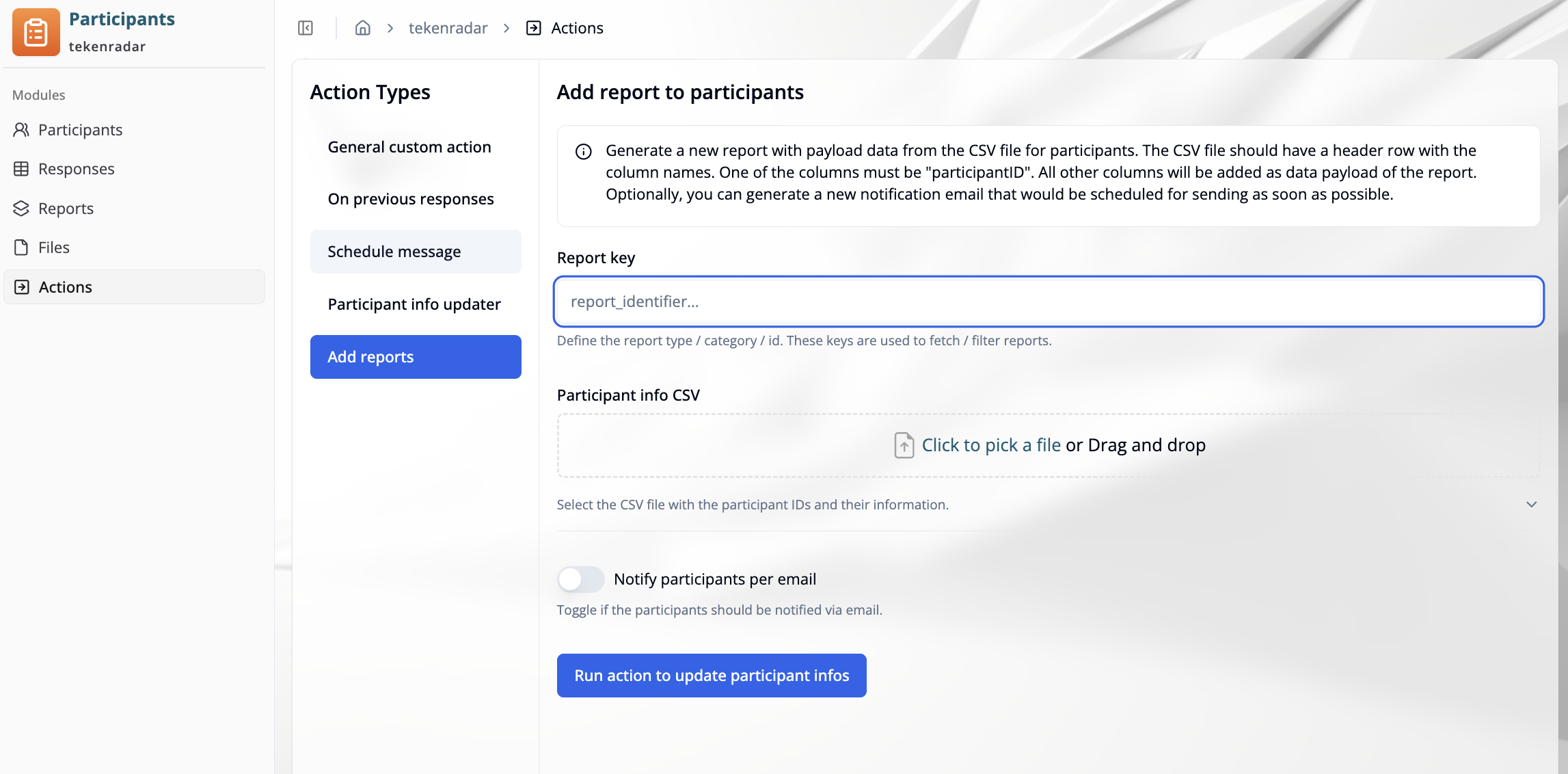 Add reports