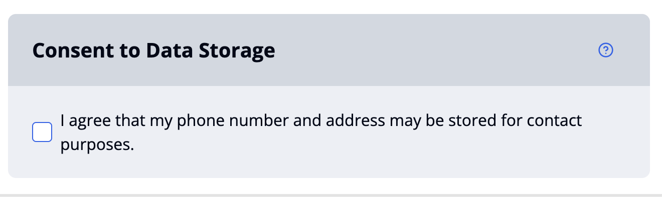 Consent item in simulator view