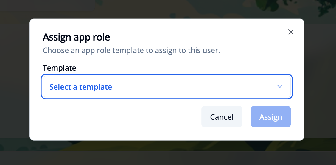 Assign app role dialog empty