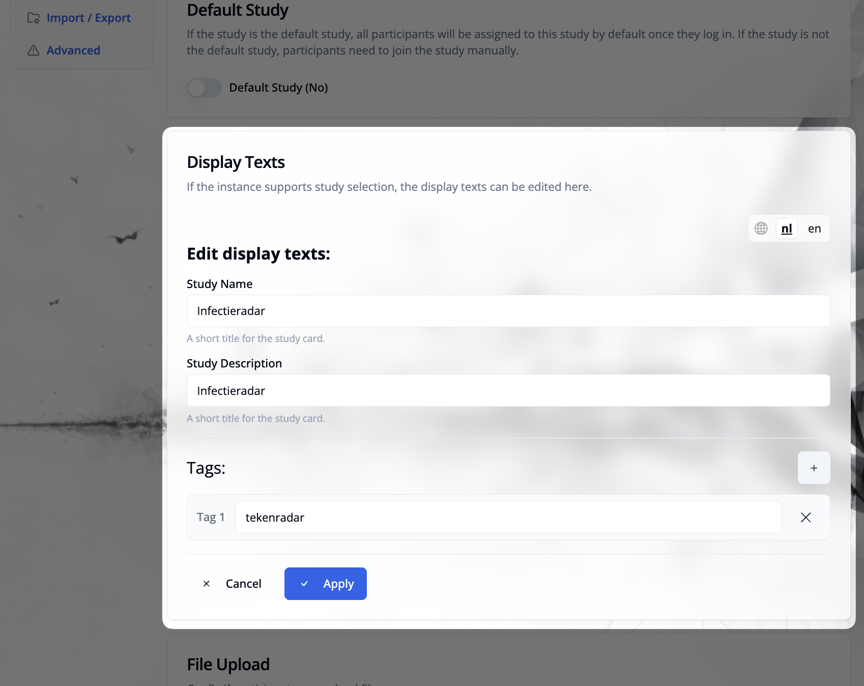 Display Texts Editor