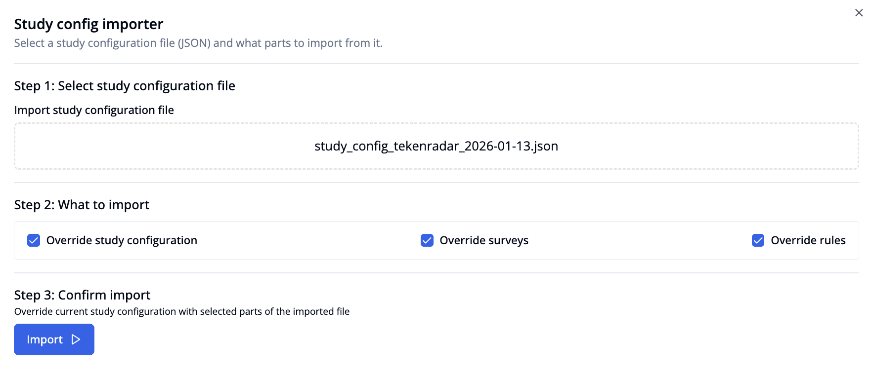 Study Config Importer