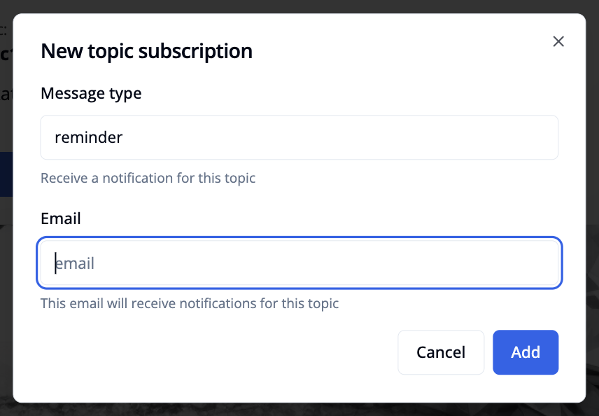 New Topic Subscription