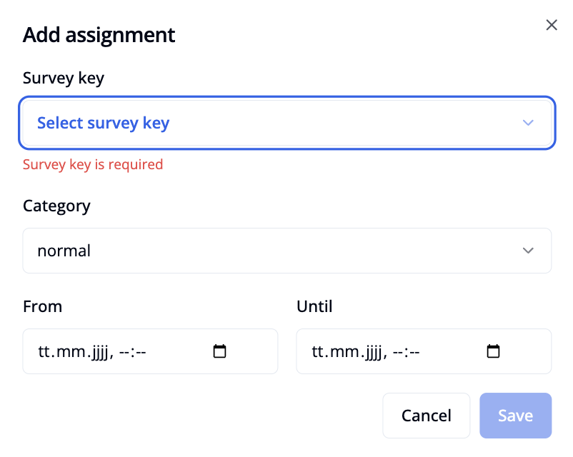 Add survey assignment