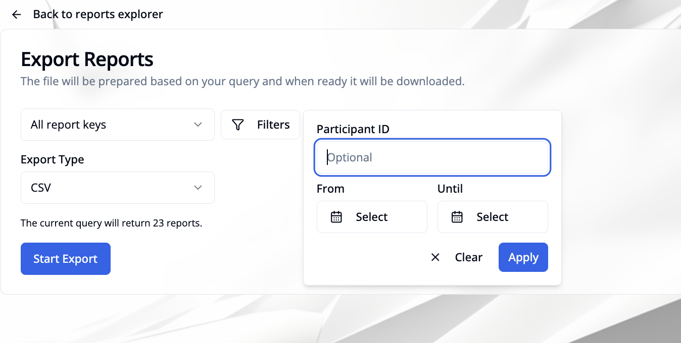 Open Exporter button