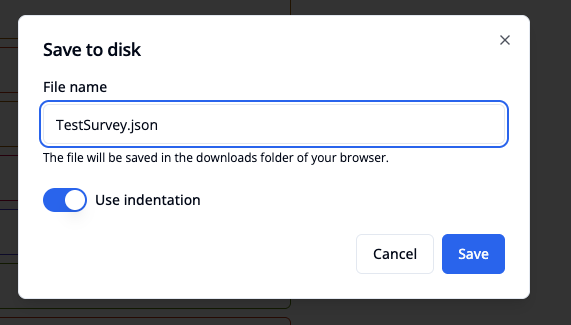 Screenshot of the “Save to disk” dialog window