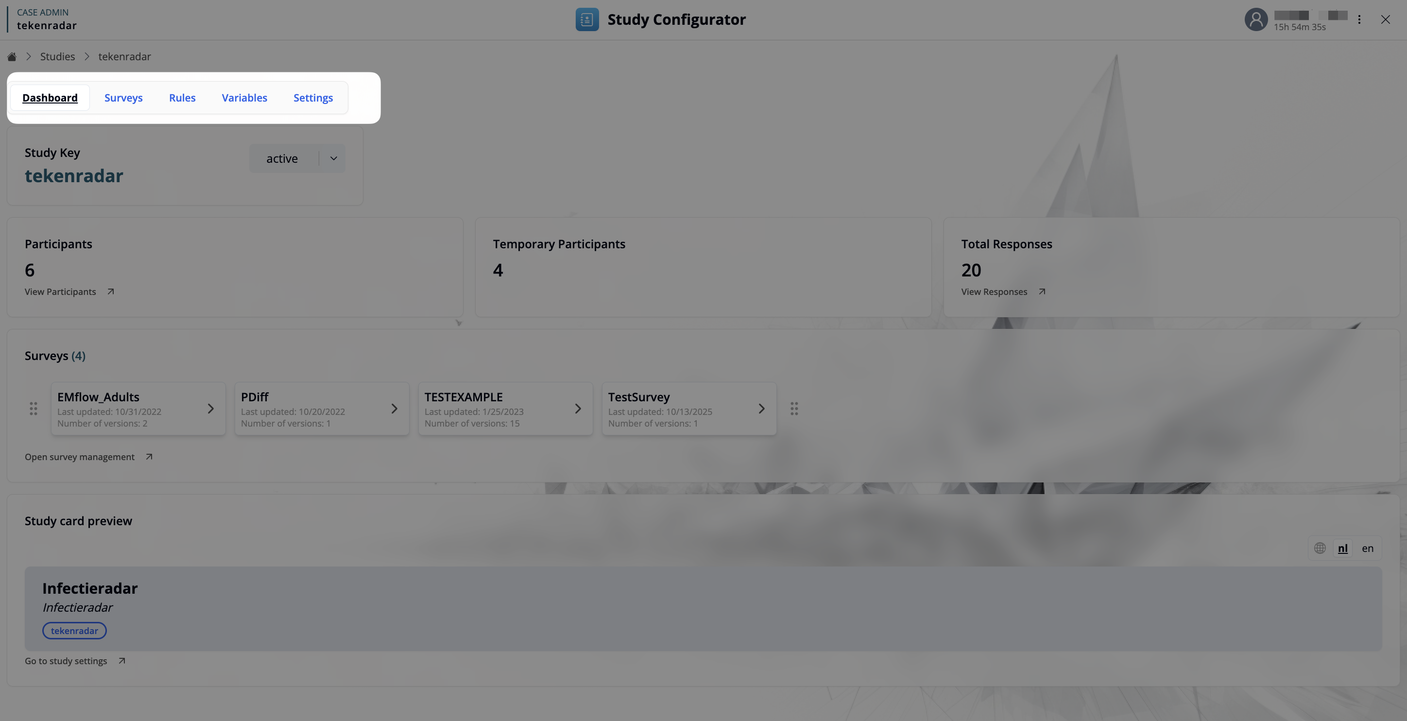 Top navigation bar